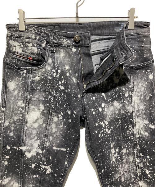 DIESEL（ディーゼル）DIESEL (ディーゼル) d-strukt ブリーチ加工デニムパンツ ブラック サイズ:W32/L30の古着・服飾アイテム