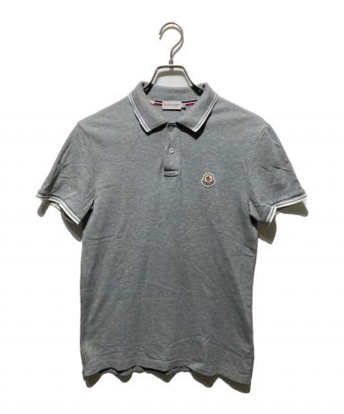 MONCLER /モンクレール /半袖ポロシャツ M ホワイト×グレー 中古・古着通販】MONCLER (モンクレール) MAGLIA POLO MANICA CORTA