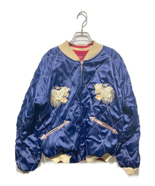 Reversible Souvenir Jacket（リバーシブルスカジャン）Reversible Souvenir Jacket (リバーシブルスカジャン) リバーシブルスカジャン ネイビー×ボルドー サイズ:不明の古着・服飾アイテム