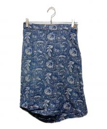 Vivienne Westwood RED LABEL（ヴィヴィアンウエストウッドレッドレーベル）の古着「オーブボタンペイズリー柄 変形スカート」｜ネイビー