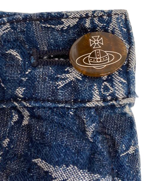 Vivienne Westwood RED LABEL（ヴィヴィアンウエストウッドレッドレーベル）Vivienne Westwood RED LABEL (ヴィヴィアンウエストウッドレッドレーベル) オーブボタンペイズリー柄 変形スカート ネイビー サイズ:13の古着・服飾アイテム