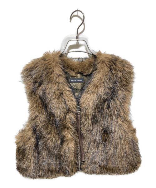 MAISON SPECIAL（メゾンスペシャル）MAISON SPECIAL (メゾンスペシャル) Fur Vest/ファーベスト ブラウン サイズ:FREEの古着・服飾アイテム