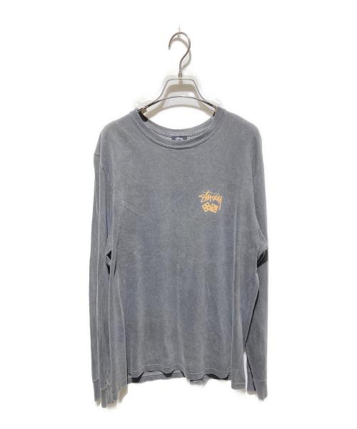 stussy（ステューシー）stussy (ステューシー) ダイスプリントロングスリーブTシャツ グレー サイズ:Mの古着・服飾アイテム