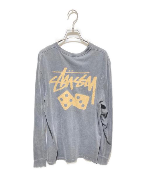 stussy（ステューシー）stussy (ステューシー) ダイスプリントロングスリーブTシャツ グレー サイズ:Mの古着・服飾アイテム