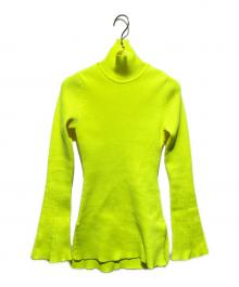 Mame Kurogouchi（マメクロゴウチ）の古着「Ribbed Knitted Top/ハイネックニット」｜イエロー