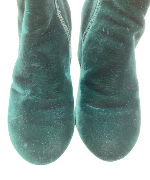 MM6 Maison Margiela（エムエムシックスメゾンマルジェラ）MM6 Maison Margiela (エムエムシックスメゾンマルジェラ) パールベロアショートブーツ グリーン サイズ:40の古着・服飾アイテム
