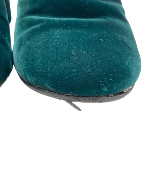 MM6 Maison Margiela（エムエムシックスメゾンマルジェラ）MM6 Maison Margiela (エムエムシックスメゾンマルジェラ) パールベロアショートブーツ グリーン サイズ:40の古着・服飾アイテム