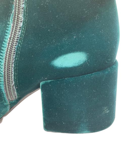 MM6 Maison Margiela（エムエムシックスメゾンマルジェラ）MM6 Maison Margiela (エムエムシックスメゾンマルジェラ) パールベロアショートブーツ グリーン サイズ:40の古着・服飾アイテム