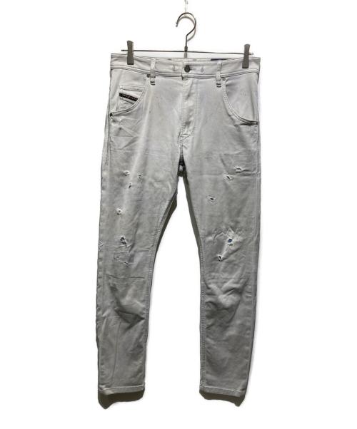 DIESEL（ディーゼル）DIESEL (ディーゼル) ダメージ加工パンツ/ジョグジーンズ グレー サイズ:28の古着・服飾アイテム