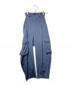 Y'sワイズ）の古着「24ss CREPE de CHINE CARGO PANTS」｜ネイビー
