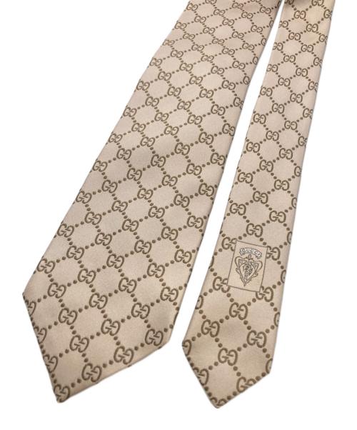 GUCCI（グッチ）GUCCI (グッチ) GG柄ネクタイ ピンクベージュ サイズ:FREEの古着・服飾アイテム
