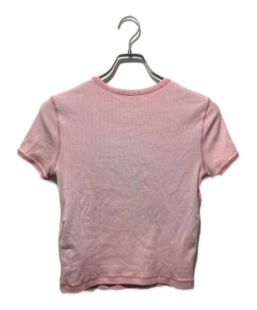 DIESEL（ディーゼル）DIESEL (ディーゼル) T-ELE  ハートモチーフリブカットソー ピンク サイズ:Mの古着・服飾アイテム