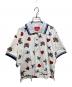 Vivienne Westwood RED LABEL（ヴィヴィアンウエストウッドレッドレーベル）の古着「ハートオーブモチーフポロシャツ/HEART SKULL ORB PRINTポロトップ」｜ホワイト