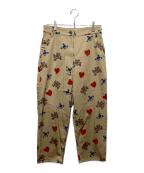 Vivienne Westwood RED LABELヴィヴィアンウエストウッドレッドレーベル）の古着「ハートオーブシンチバッグパンツ」｜ベージュ