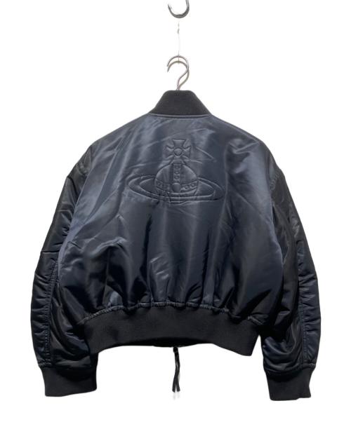 Vivienne Westwood RED LABEL（ヴィヴィアンウエストウッドレッドレーベル）Vivienne Westwood RED LABEL (ヴィヴィアンウエストウッドレッドレーベル) バックオーブMA-1ジャケット ブラック サイズ:00の古着・服飾アイテム