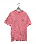 maison kitsuneメゾンキツネ）の古着「ホットドッグフォックスワッペンTシャツ」｜ピンク