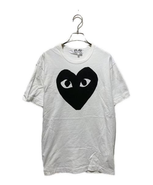 PLAY COMME des GARCONS（プレイコムデギャルソン）PLAY COMME des GARCONS (プレイコムデギャルソン) ハートロゴプリントカットソ- ホワイト サイズ:Lの古着・服飾アイテム