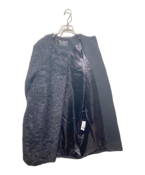 ADORE（アドーア）ADORE (アドーア) モヘヤブレンドノーカラーコート ブラック サイズ:36の古着・服飾アイテム