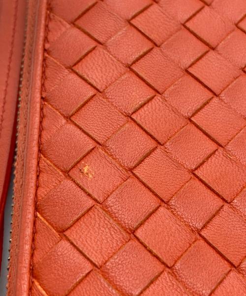 BOTTEGA VENETA（ボッテガベネタ）BOTTEGA VENETA (ボッテガベネタ) L字ファスナーイントレチャート長財布 オレンジの古着・服飾アイテム