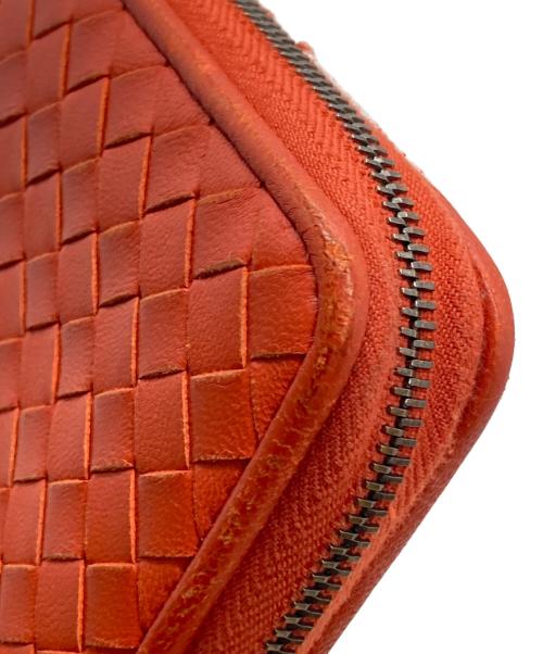 BOTTEGA VENETA（ボッテガベネタ）BOTTEGA VENETA (ボッテガベネタ) L字ファスナーイントレチャート長財布 オレンジの古着・服飾アイテム