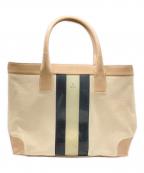 GUCCIグッチ）の古着「シェリーライン キャンバスレザートートバッグ」｜アイボリー
