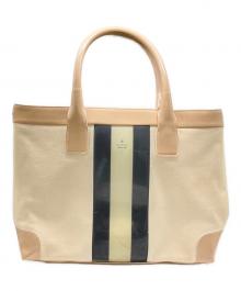 GUCCI（グッチ）の古着「シェリーライン キャンバスレザートートバッグ」｜アイボリー