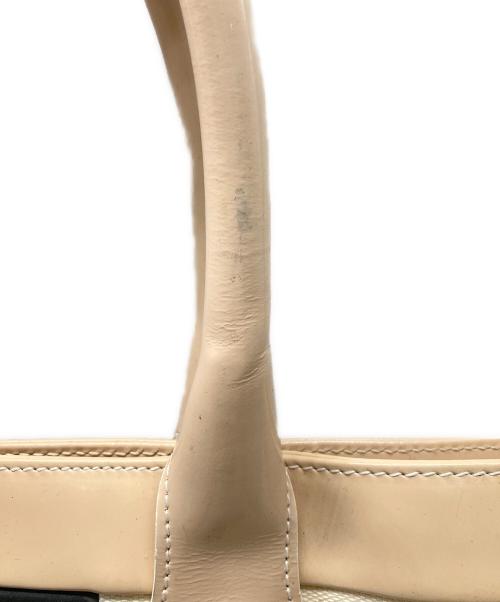 GUCCI（グッチ）GUCCI (グッチ) シェリーライン キャンバスレザートートバッグ アイボリーの古着・服飾アイテム