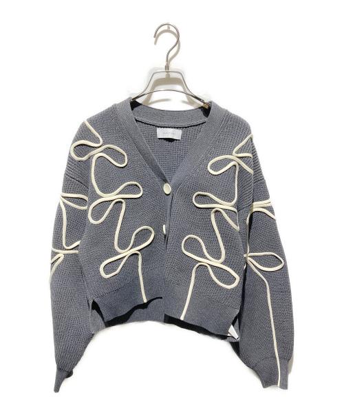 Adam et Rope（アダム エ ロペ）Adam et Rope (アダム エ ロペ) ラインニットカーディガン グレー サイズ:FREEの古着・服飾アイテム