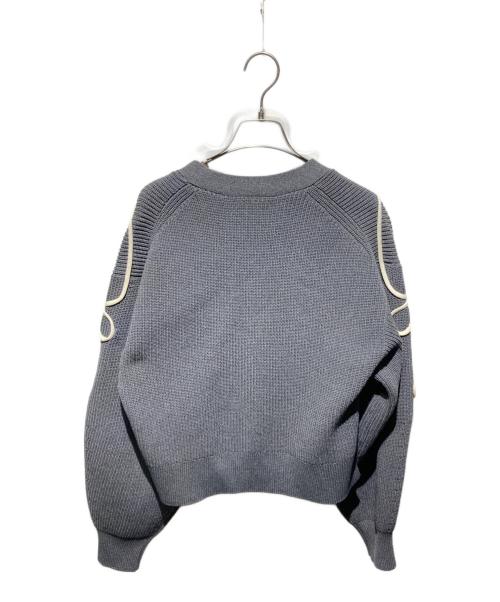 Adam et Rope（アダム エ ロペ）Adam et Rope (アダム エ ロペ) ラインニットカーディガン グレー サイズ:FREEの古着・服飾アイテム