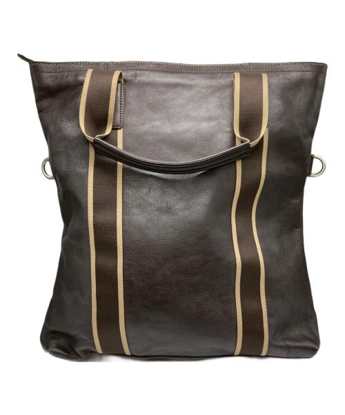 COACH（コーチ）COACH (コーチ) ヘリテージ ウェブ レザー フォルド オーバー トート ブラウンの古着・服飾アイテム