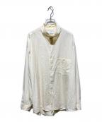 Graphpaperグラフペーパー）の古着「21AW  FINEWOOL TROPICAL STANDCOLLAR SHIRT」｜ベージュ