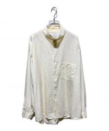 Graphpaper（グラフペーパー）の古着「21AW  FINEWOOL TROPICAL STANDCOLLAR SHIRT」｜ベージュ