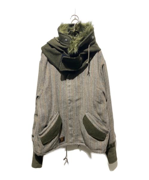 glamb（グラム）glamb (グラム) High Neck Short Mods Coat / ハイネックショートモッズコート カーキ サイズ:Ｌの古着・服飾アイテム