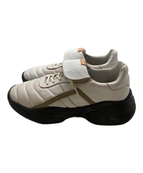 glamb（グラム）glamb (グラム) Crack Leather Sneakers / クラックレザースニーカー ブラック×アイボリー サイズ:不明の古着・服飾アイテム