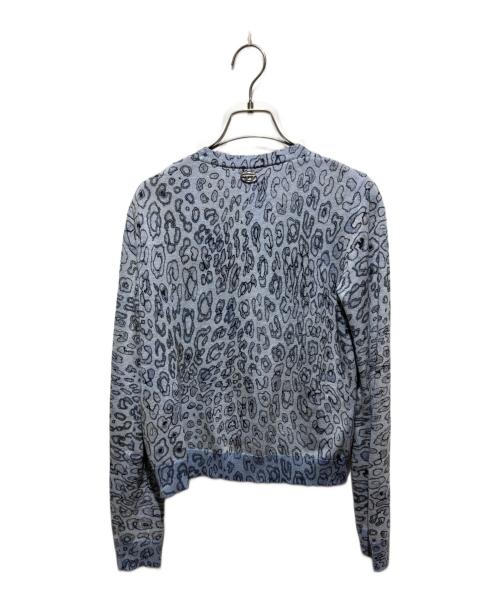 DIESEL（ディーゼル）DIESEL (ディーゼル) M-ALIMA-LEO 総柄カーディガン ブラック×ブルー サイズ:Mの古着・服飾アイテム