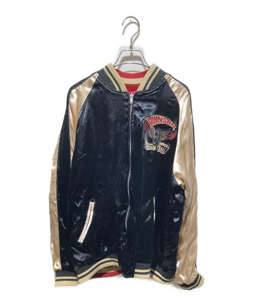 VANSON（バンソン）VANSON (バンソン) ピストンスカルイーグルリバーシブルスカジャン レッド×ブラック サイズ:XLの古着・服飾アイテム