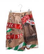 Vivienne Westwood RED LABELヴィヴィアンウエストウッドレッドレーベル）の古着「CAUTION TAPE MAN LONDON/レイヤーショートパンツ」｜ブラウン