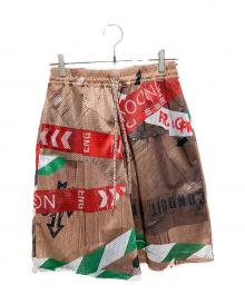 Vivienne Westwood RED LABEL（ヴィヴィアンウエストウッドレッドレーベル）の古着「CAUTION TAPE MAN LONDON/レイヤーショートパンツ」｜ブラウン
