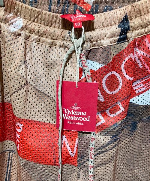 Vivienne Westwood RED LABEL（ヴィヴィアンウエストウッドレッドレーベル）Vivienne Westwood RED LABEL (ヴィヴィアンウエストウッドレッドレーベル) CAUTION TAPE MAN LONDON/レイヤーショートパンツ ブラウン サイズ:00 未使用品の古着・服飾アイテム