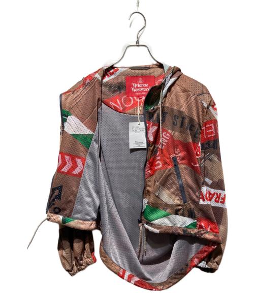 Vivienne Westwood RED LABEL（ヴィヴィアンウエストウッドレッドレーベル）Vivienne Westwood RED LABEL (ヴィヴィアンウエストウッドレッドレーベル) MESH TAPE PRINTピロークロップドフーディー ブラウン サイズ:00 未使用品の古着・服飾アイテム