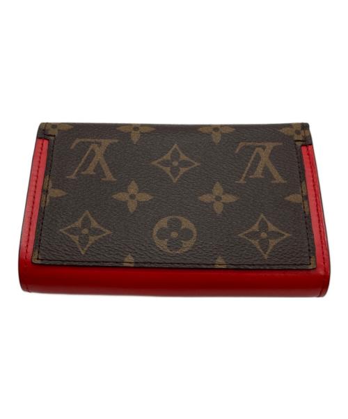 LOUIS VUITTON（ルイ ヴィトン）LOUIS VUITTON (ルイ ヴィトン) ポルトフォイユ・フロール コンパクト/M64588 ブラウン×レッドの古着・服飾アイテム