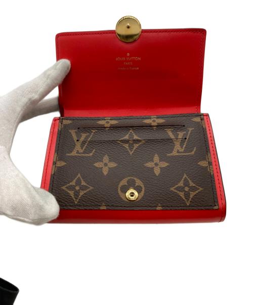 LOUIS VUITTON（ルイ ヴィトン）LOUIS VUITTON (ルイ ヴィトン) ポルトフォイユ・フロール コンパクト/M64588 ブラウン×レッドの古着・服飾アイテム