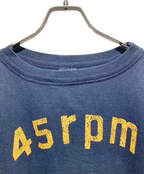 45rpm（45アールピーエム）45rpm (45アールピーエム) 45RPMプリント半袖スウェット ネイビー サイズ:3の古着・服飾アイテム