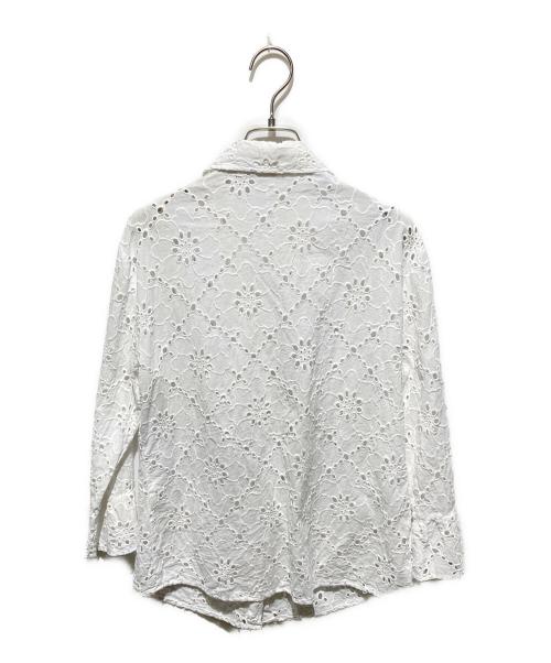 NARA CAMICIE（ナラカミーチェ）NARA CAMICIE (ナラカミーチェ) カットワークレースフリルシャツ ホワイト サイズ:2の古着・服飾アイテム