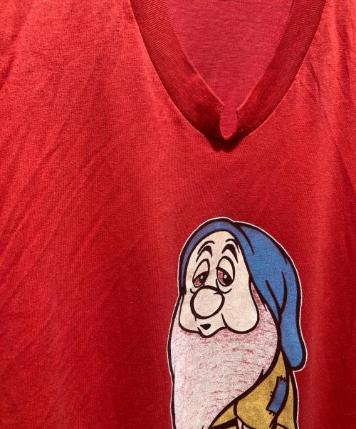 DISNEY（ディズニー）Disney (ディズニー) 80s ヴィンテージ sleepyプリントtシャツ レッド サイズ:XLの古着・服飾アイテム