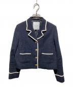 Loulou Willoughbyルルウィルビー）の古着「24ss ブライトツイードバイカラージャケット」｜ブラック