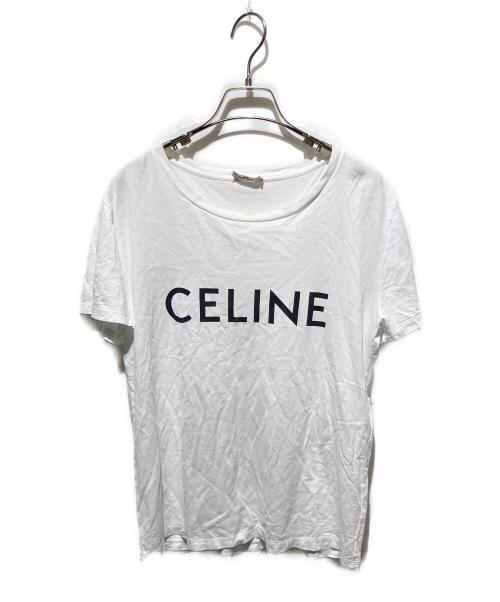 CELINE（セリーヌ）CELINE (セリーヌ) ロゴプリントTシャツ ホワイト サイズ:Ｌの古着・服飾アイテム