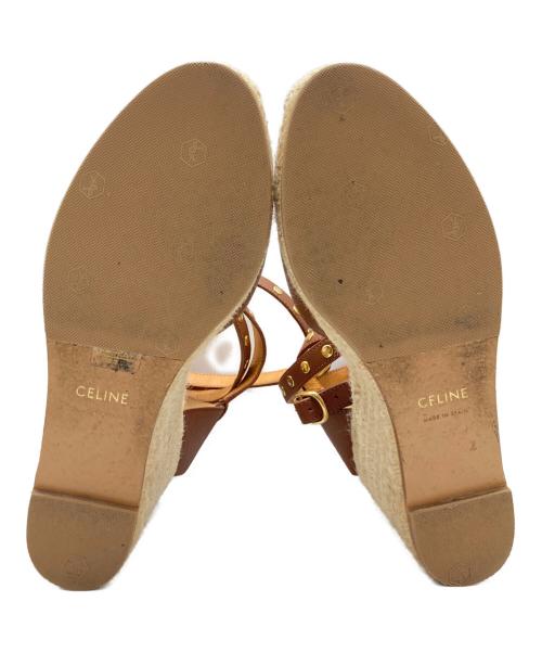CELINE（セリーヌ）CELINE (セリーヌ) ウェッジソールサンダル ブラウン サイズ:38の古着・服飾アイテム