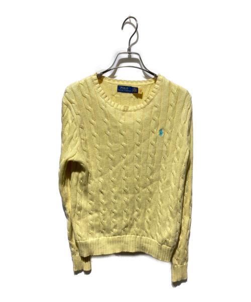 POLO RALPH LAUREN（ポロ・ラルフローレン）POLO RALPH LAUREN (ポロ・ラルフローレン) ケーブルニット イエロー サイズ:Sの古着・服飾アイテム