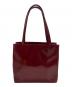 PRADA (プラダ) トライアングルロゴプレート パテントレザー トートバッグ レッド：20000円